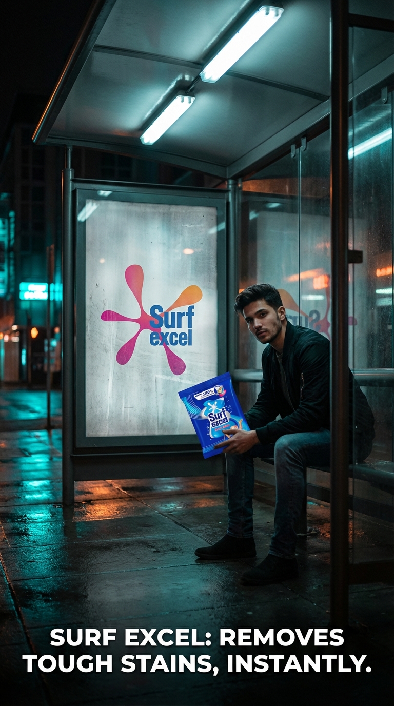 Bus Stop Branding Mockup – AI Product Advertisement