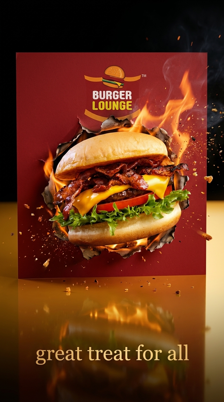 Fire Burst Food Ads – High-End Commercial Concept