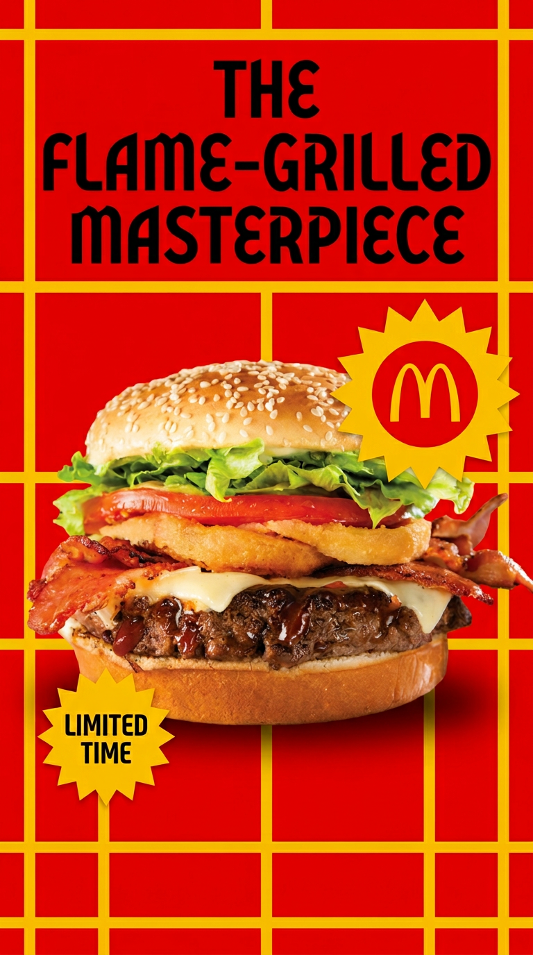 Flavor Hit – Bold Graphic Fast-Food Ad