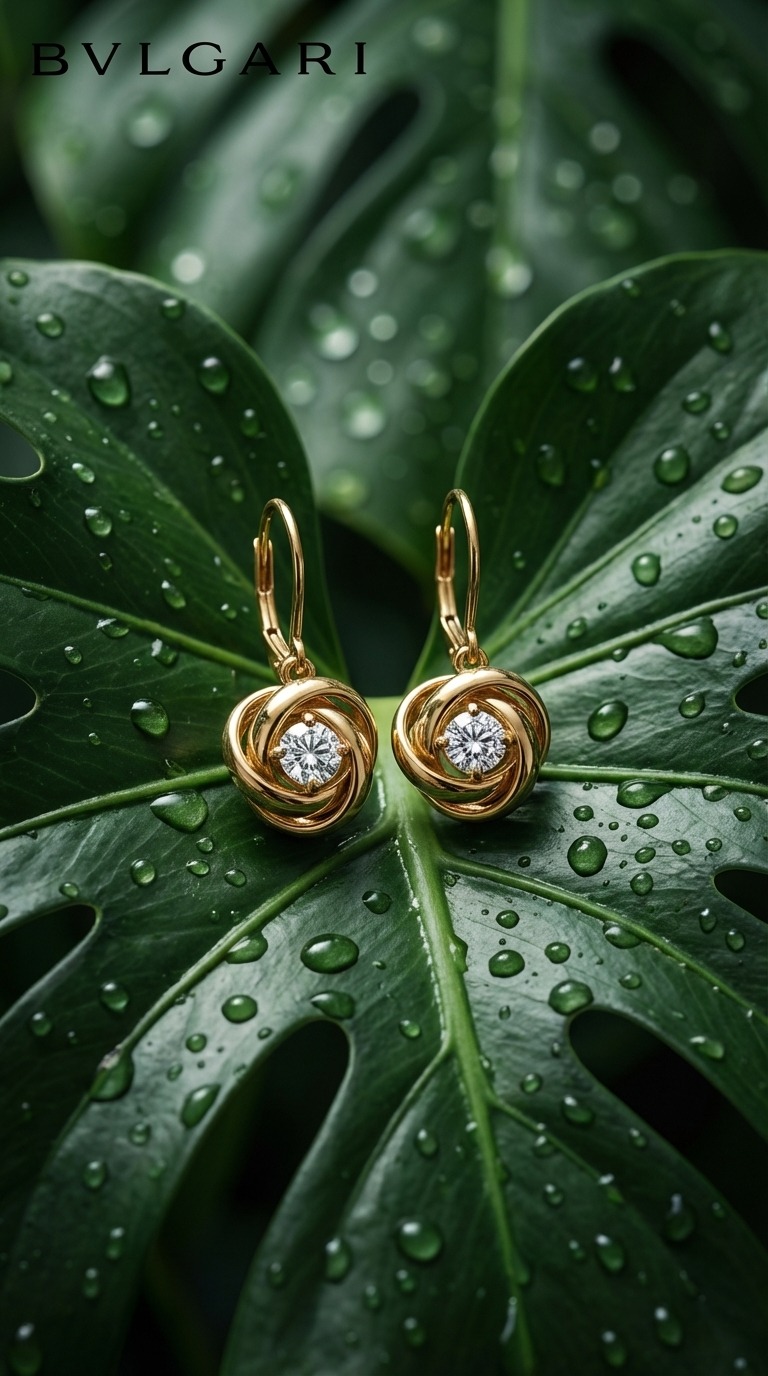 Luxury Botanical Dew Product Photography – Tropical Leaf Macro Scene