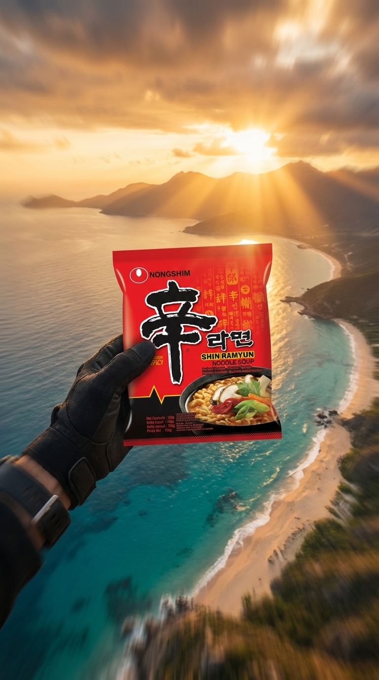 Adventure Skydiver POV AI Product Photography with Epic Coastal Freefall View