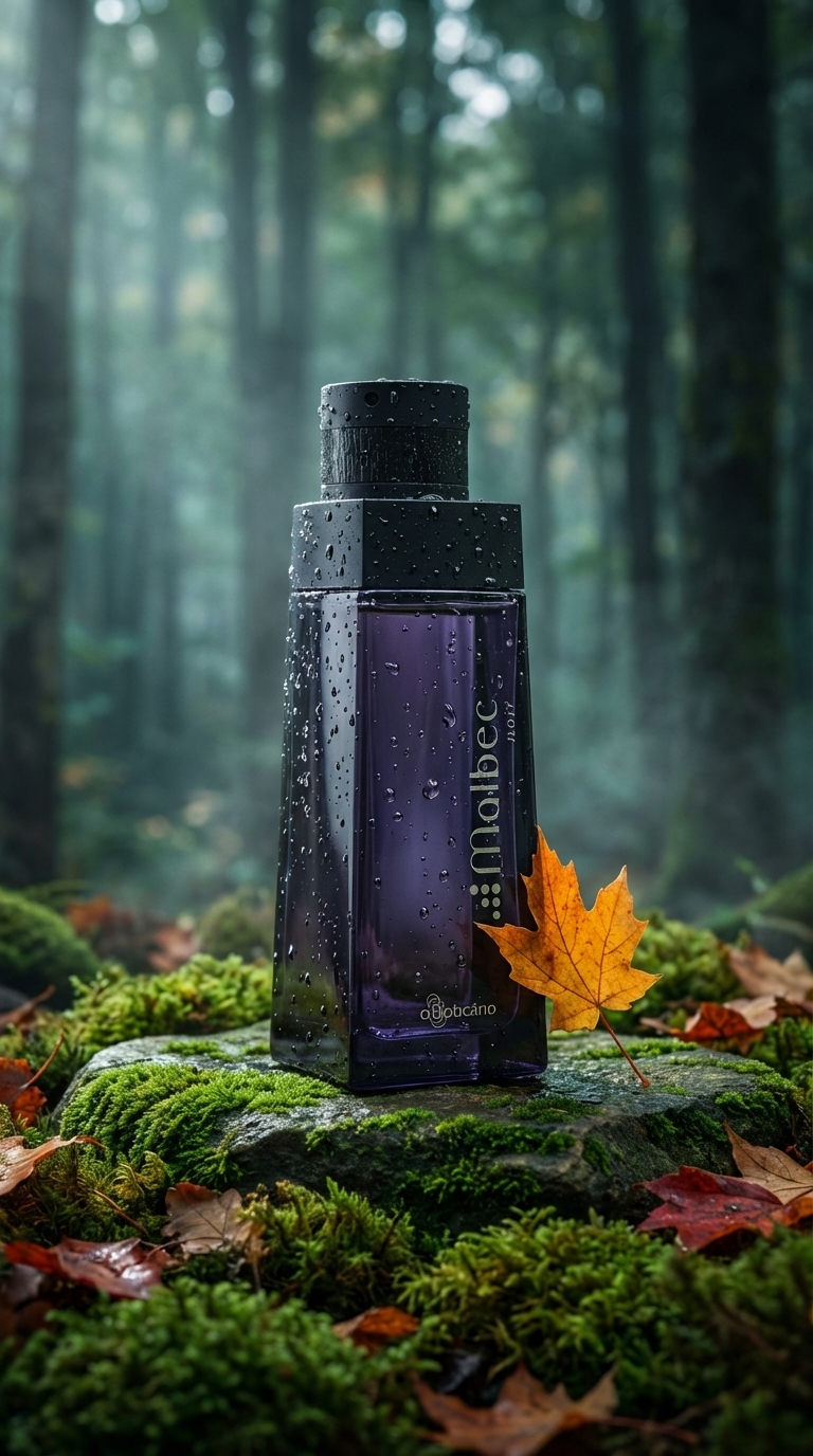Autumn Fairy Forest AI Product Photography with Moss and Rain Droplets
