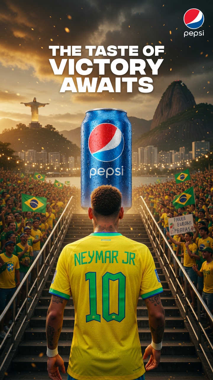 Brazil Football Hero Product Poster – World Cup-Inspired Ad Creative