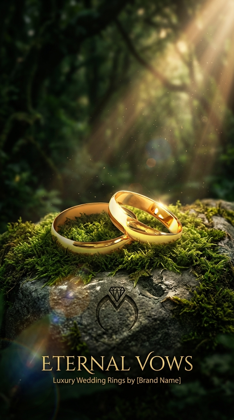 Enchanted Forest Jewellery Poster – Luxury Gold Collection Ad
