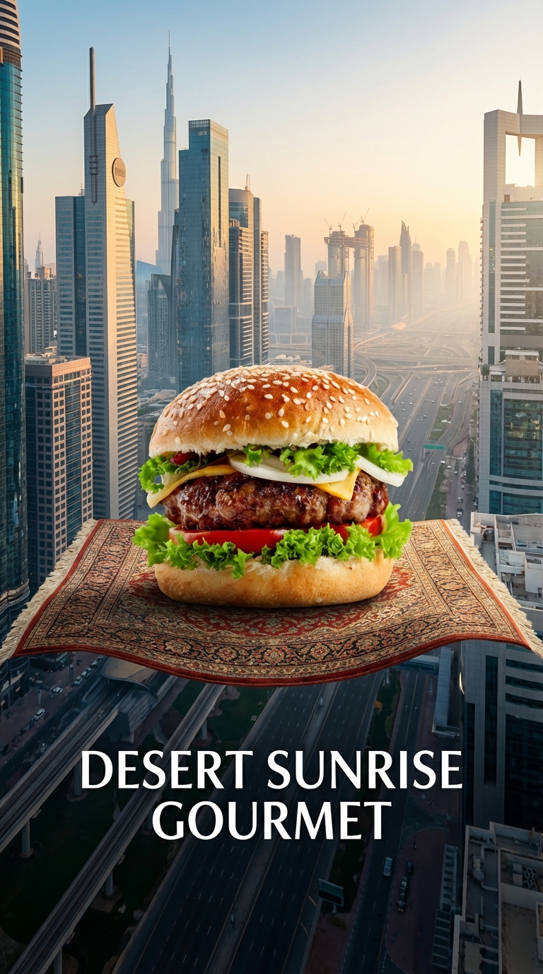 Flying Carpet FMCG AI Product Poster – Cinematic Ad Promotion