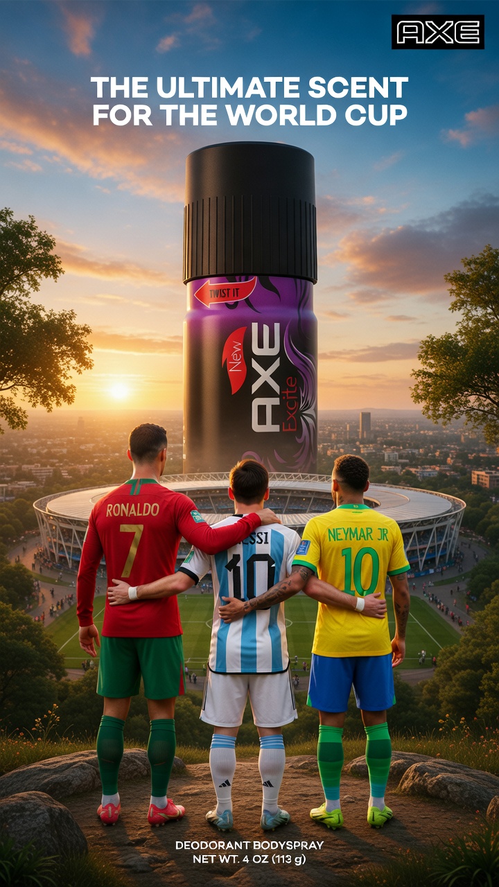 Football Legends Product Poster – World Cup Sports Ad Creative