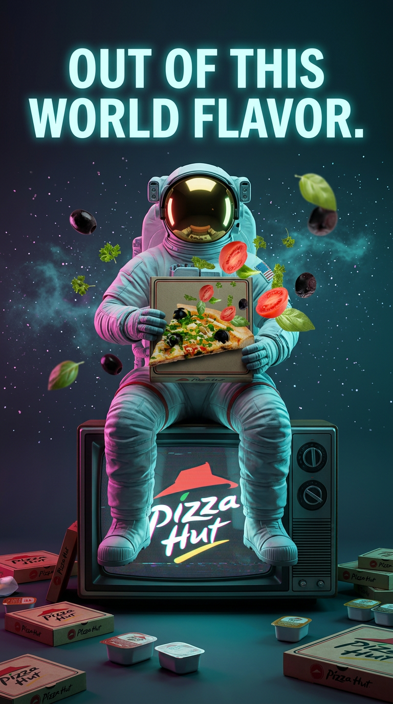 Galactic Bite Food Ads – Futuristic Space Brand Concept