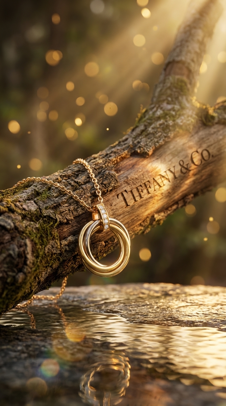 Golden Forest Glow Jewellery Poster – Luxury Gold Collection Ad
