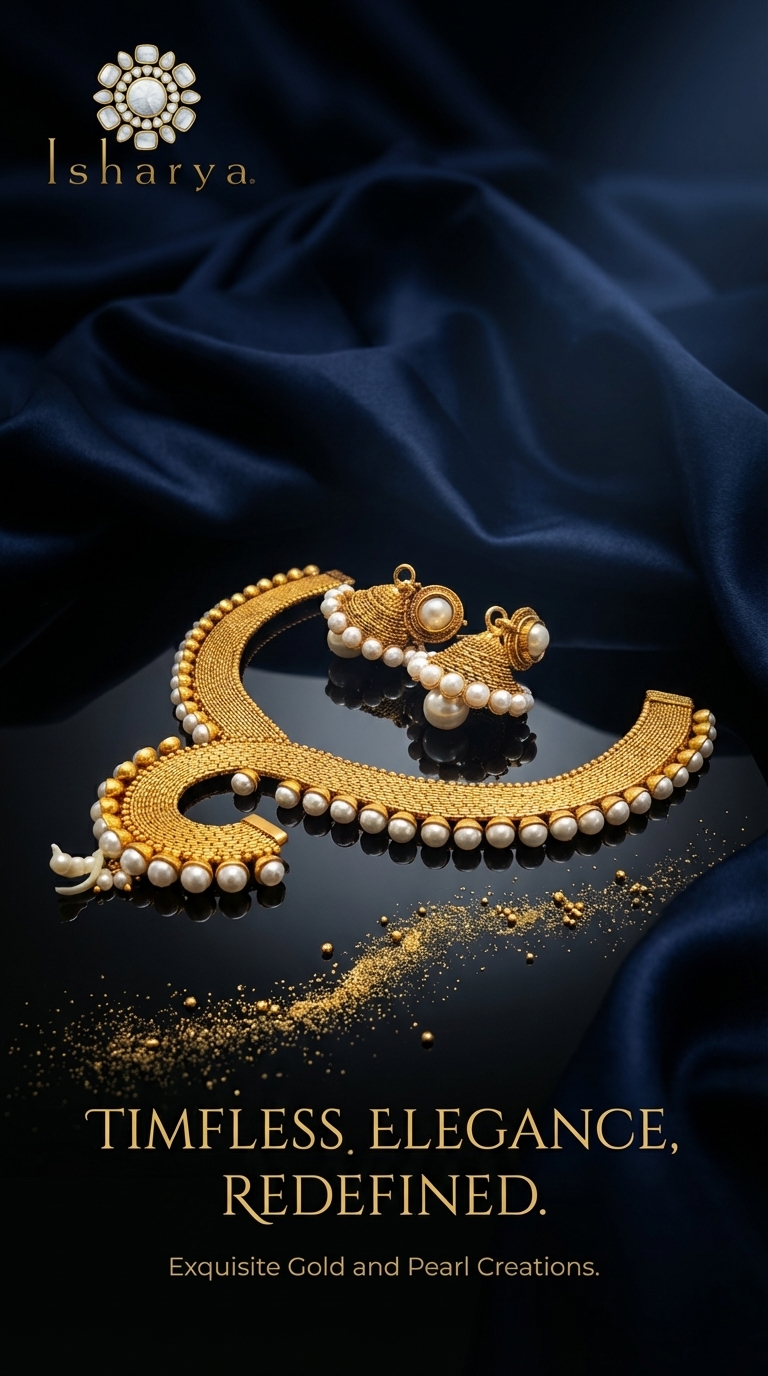 Golden Reflection Jewellery Poster – Luxury Gold Collection Ad