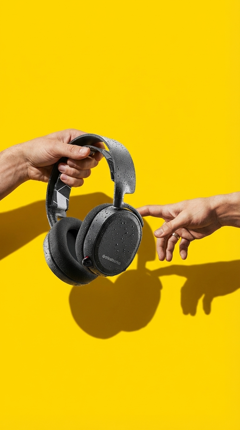 Iconic Creation Pose AI Product Photography – Minimal Yellow Ad Concept