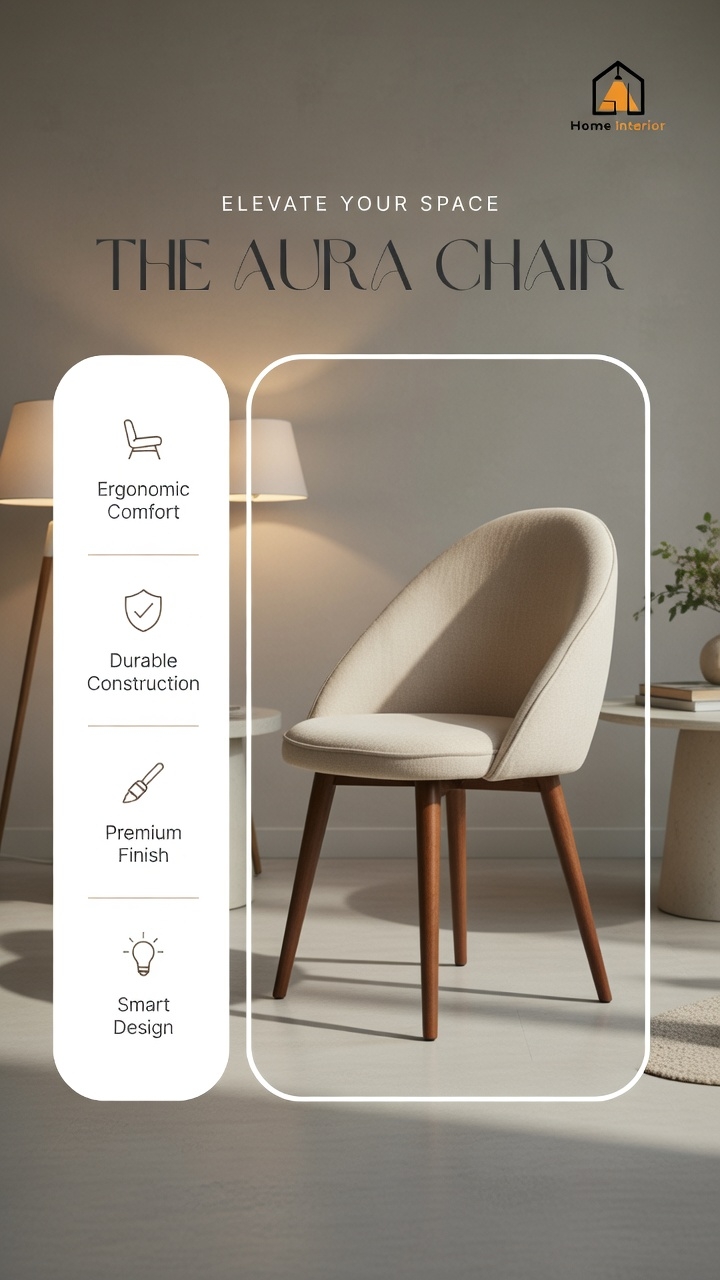 Luxury Minimalist Product Poster –  Furniture Home Decor Ad Design