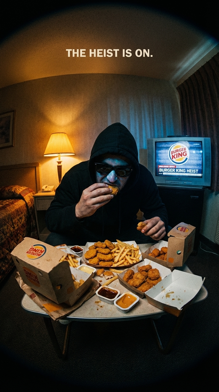 Midnight Heist Food Ads – Cinematic Scene Concept