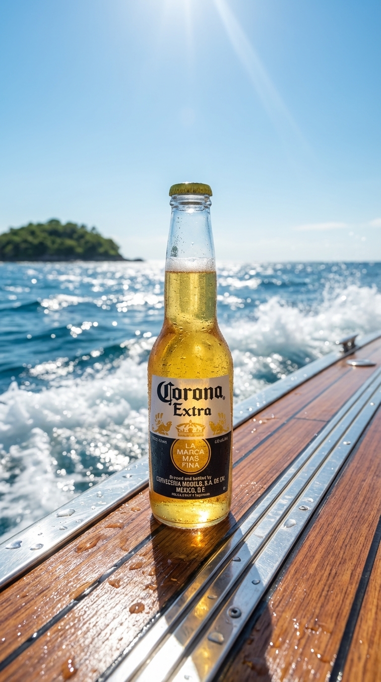Ocean Voyager Cruise Deck AI Product Photography with Sunlit Seascape