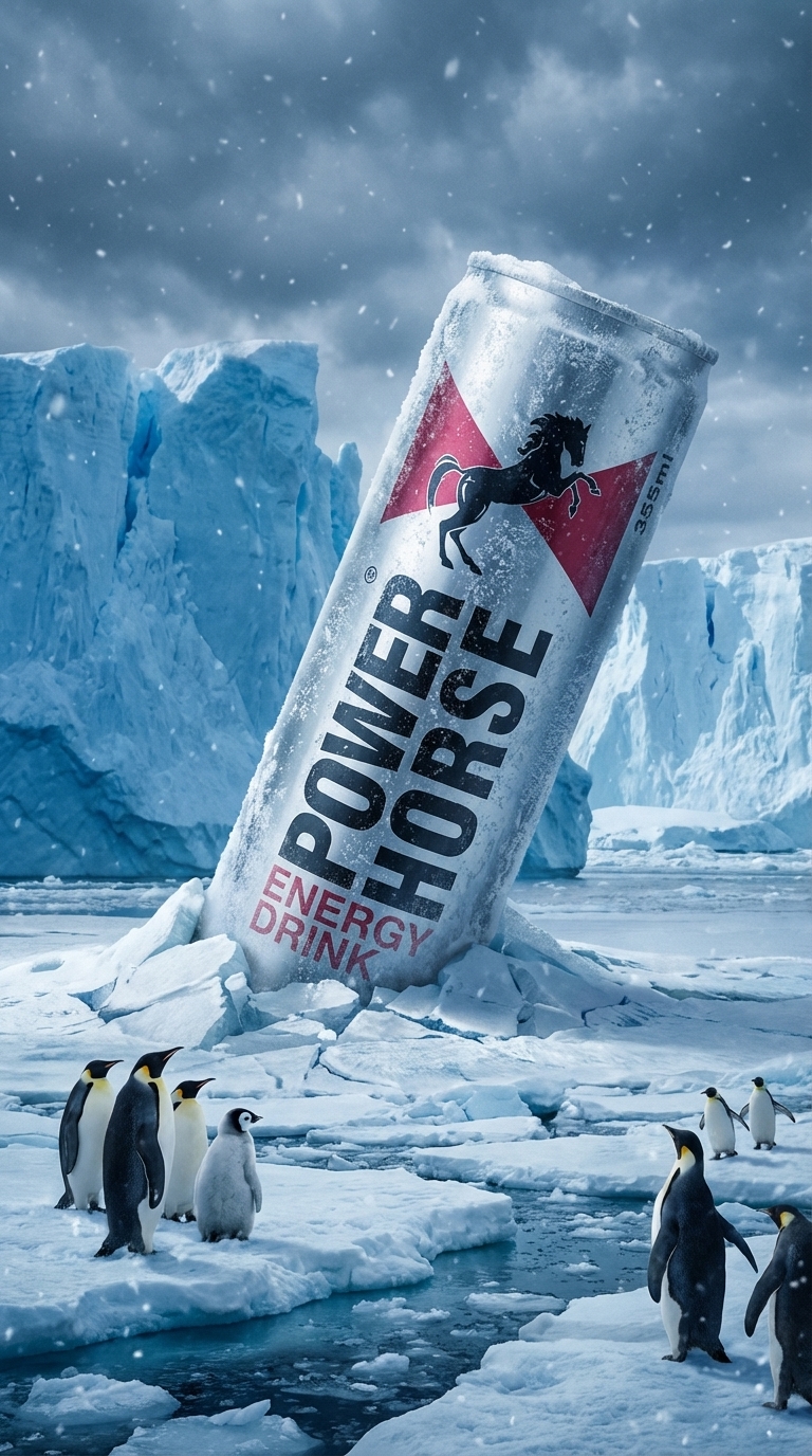 Polar Ice Chilled Giant AI Product Photography – Commercial Advertising Style