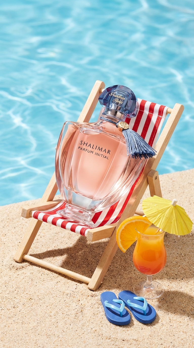Poolside Summer AI Product Photography with Mini Vacation Props