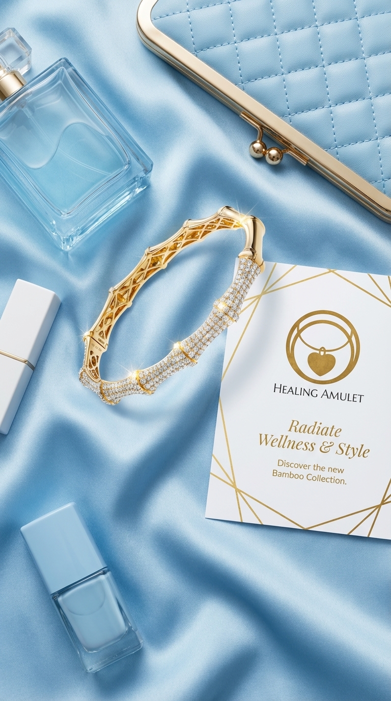 Sky-Blue Luxury Flat-Lay Jewellery Poster – Editorial Lifestyle Ad