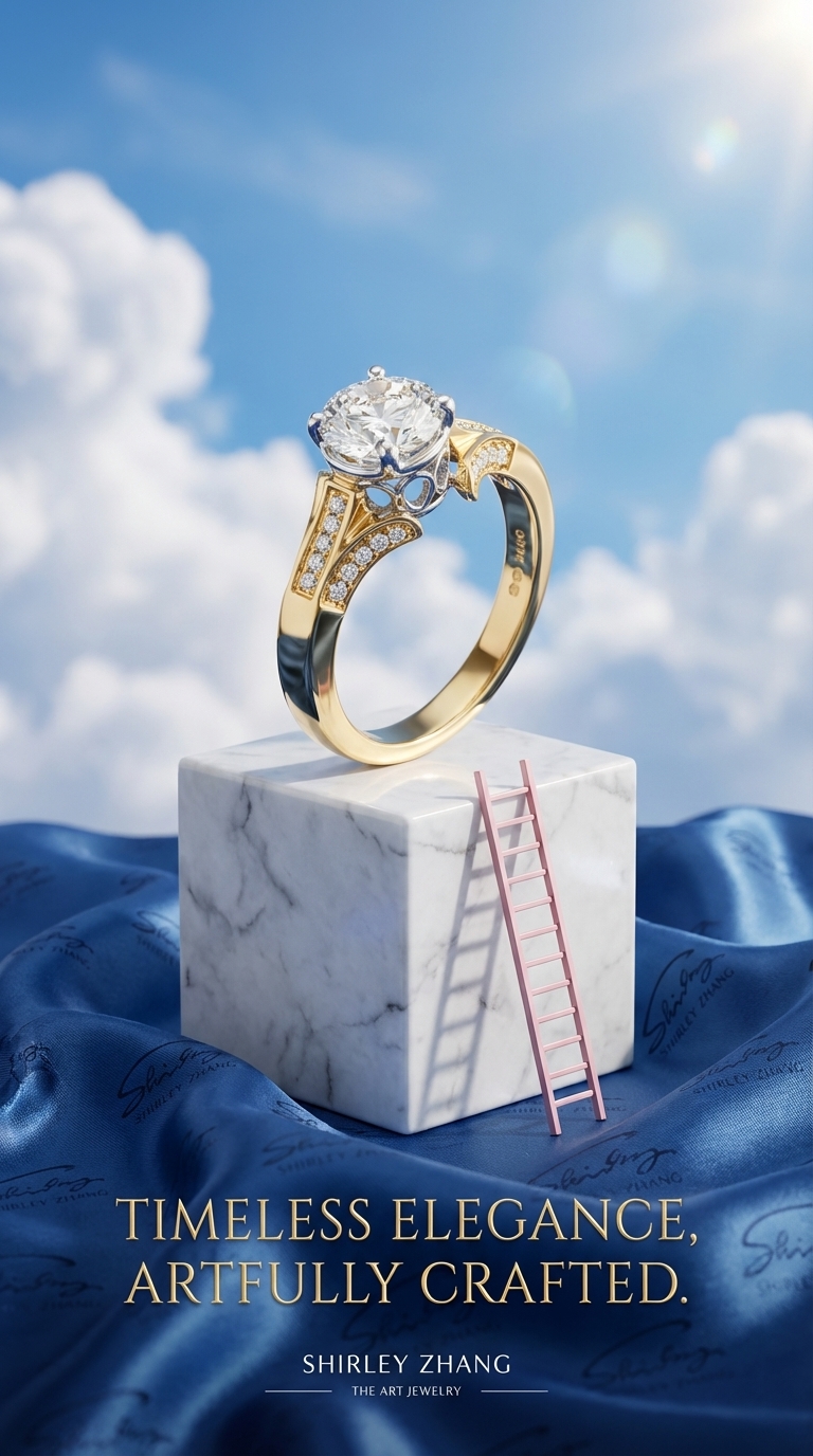 Sky Pedestal Jewellery Poster – Luxury Brand Showcase