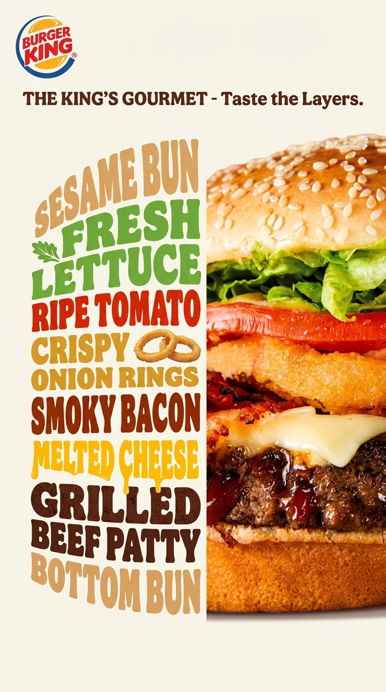 Stack Visual Food Ads – Bold Ingredient Typography Concept