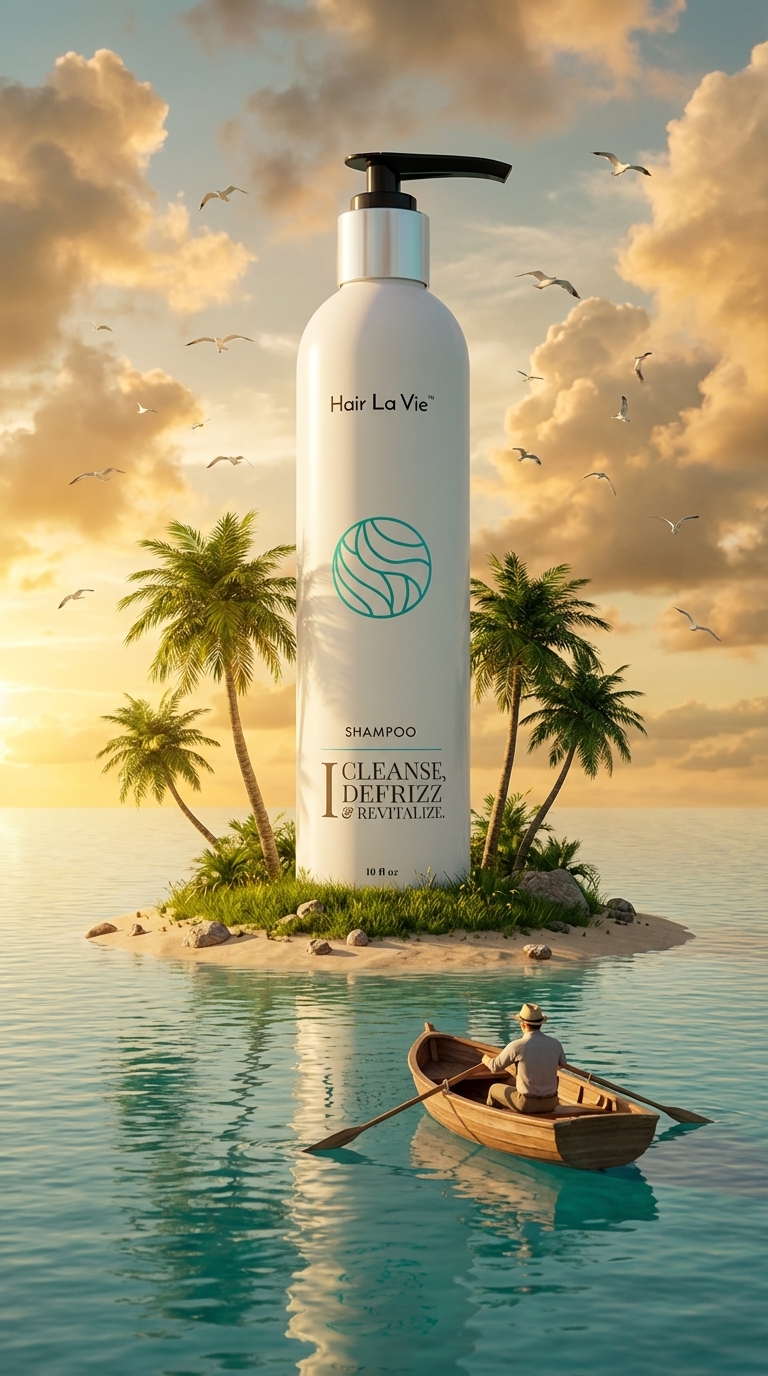 Surreal Island Giant AI Product Photography with golden hour cinematic lighting