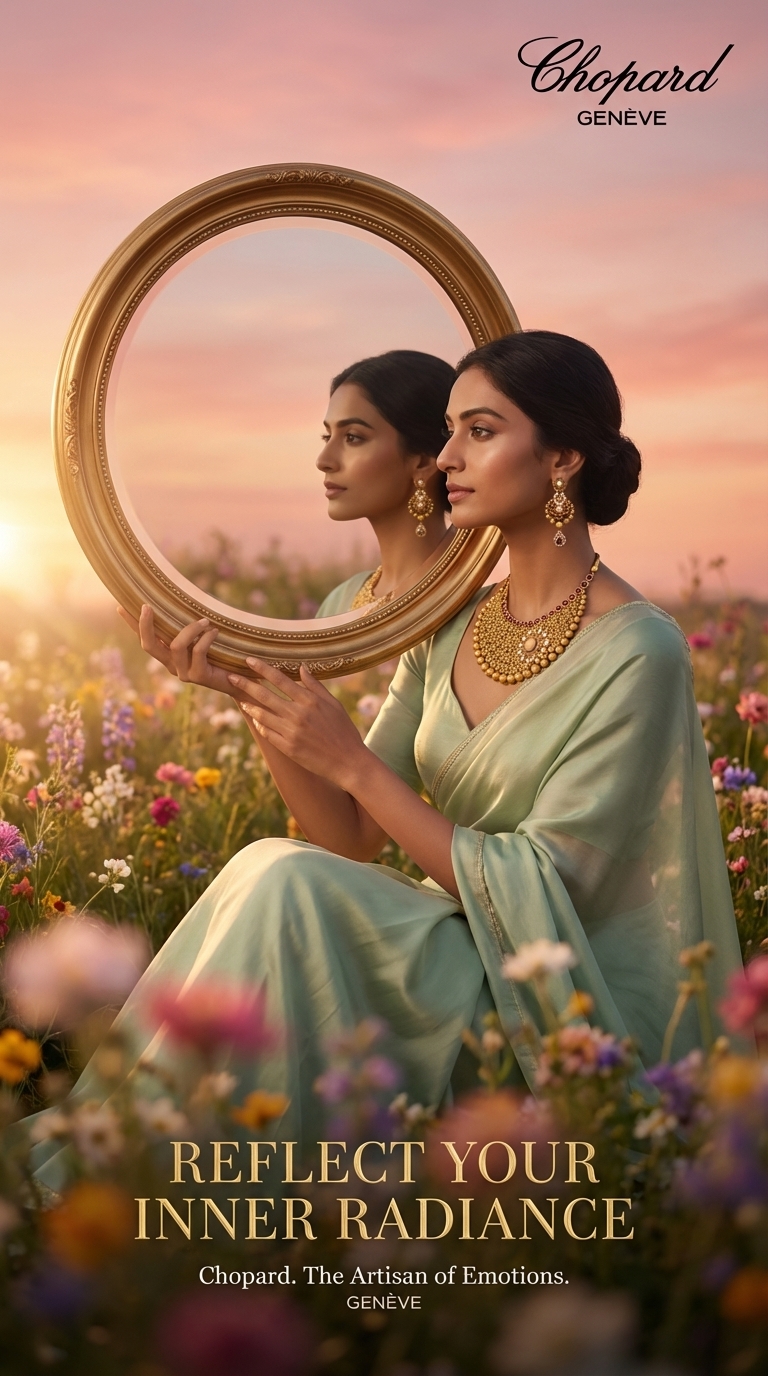 Golden Reflection Elegance – Ethereal Mirror Jewelry