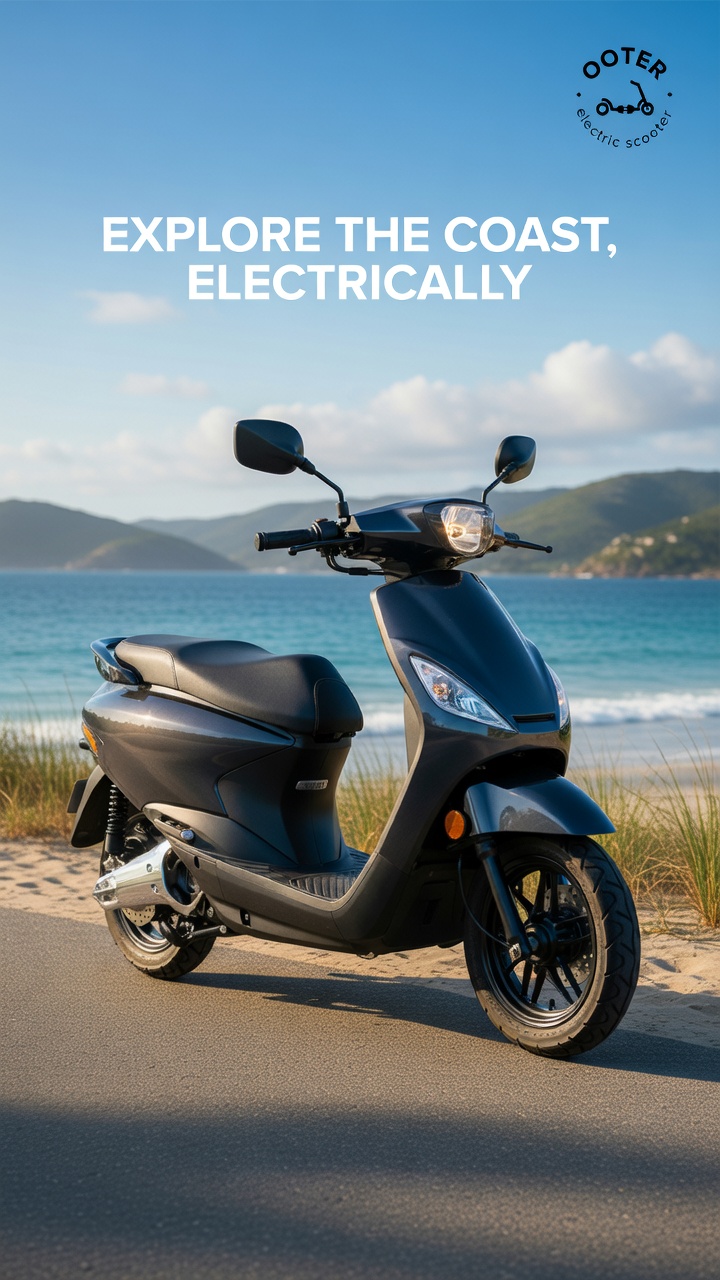 Tropical Beach Scooter Ad – Sunny Coastal Ads