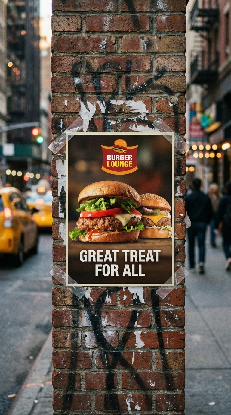 Urban Wall Food Ads – Real World Product Promotional Branding Concept