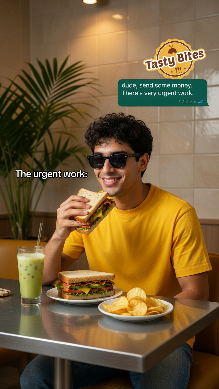 Viral Restaurant Food Photography – Meme-Style WhatsApp Ad Creatives
