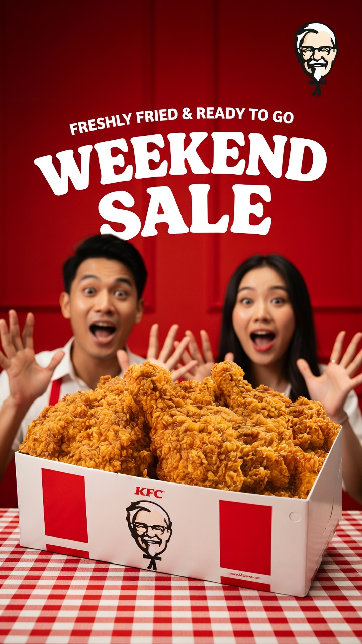 Weekend Sale Product Poster – Viral Red Commercial Ad Creative