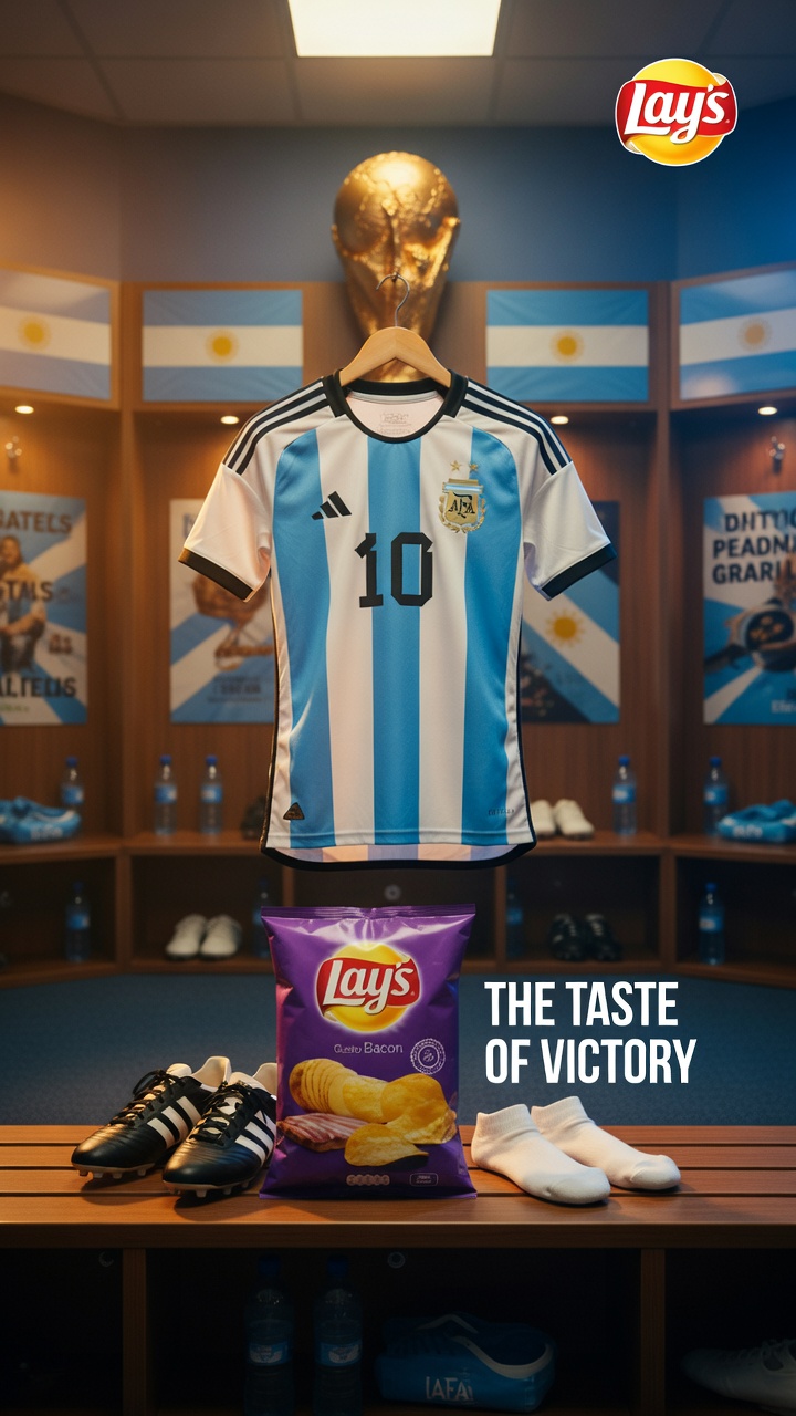 World Cup Locker Room Product Photography – Football Ad Creatives
