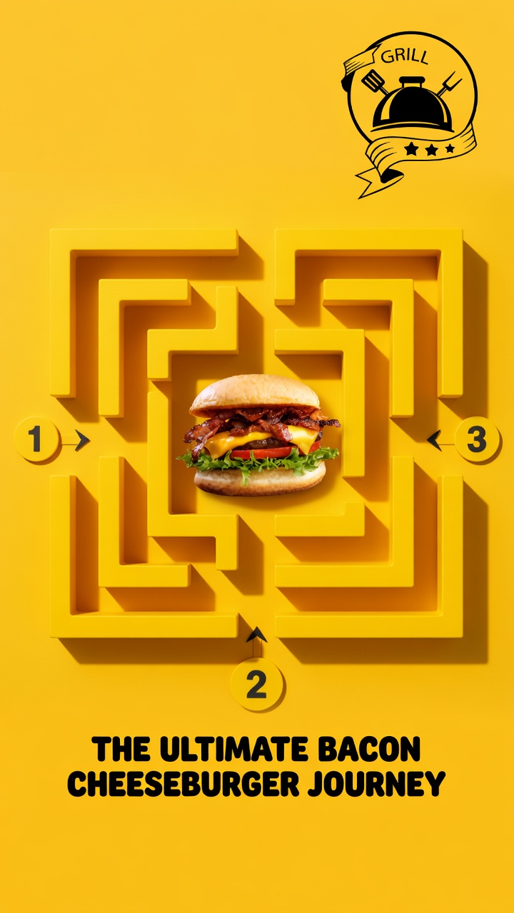 Yellow Maze Product Ad Illustration – Playful Marketing Creative