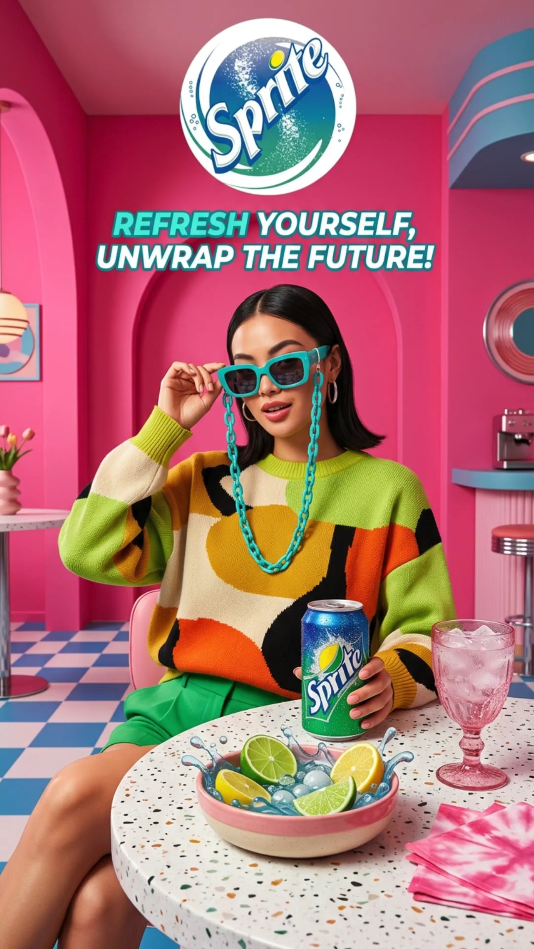 Gloss & Glow —- retro-futuristic Ad